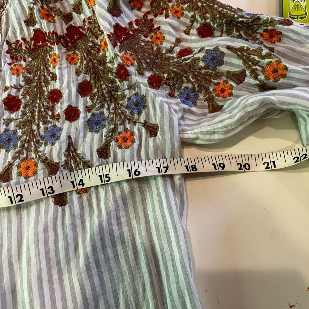 Sundance Red and Brown Embellished Blouse - Picture 7 of 9